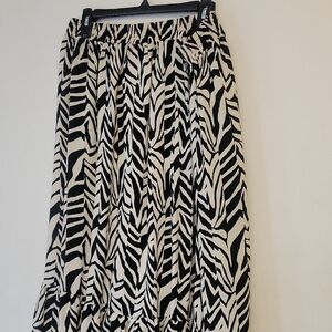 Eloquii Black and White Zebra-Print Maxi Skirt